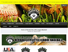Tablet Screenshot of nevadacitybaseball.com